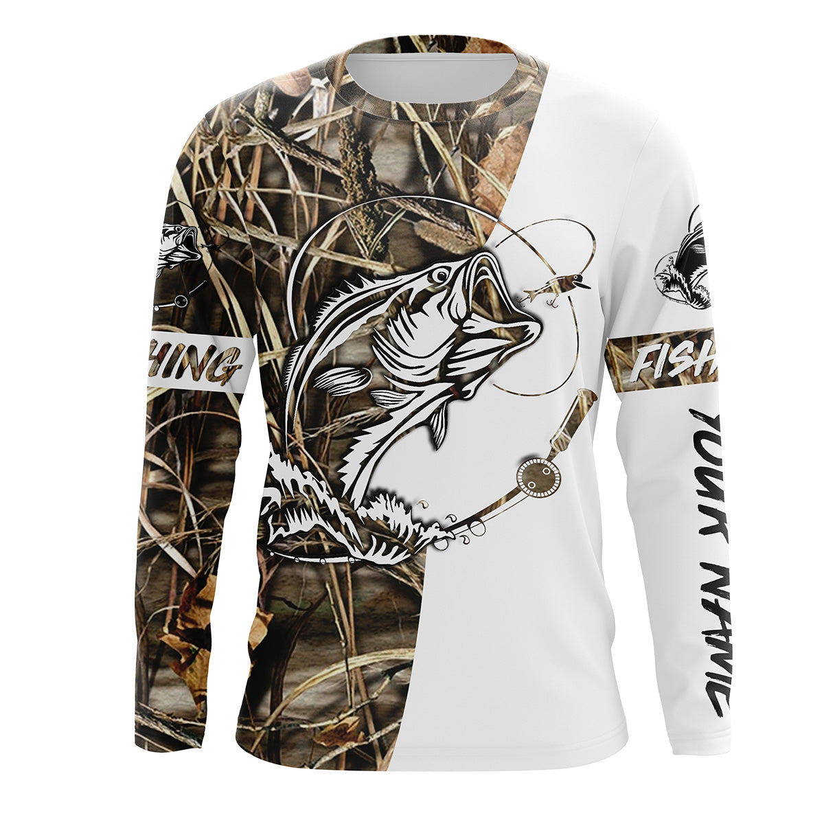 Beautiful bass fishing tournament UV protection shirt customize name fishing personalized gift