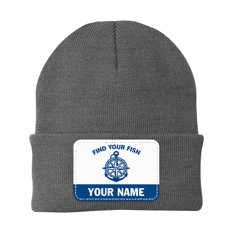 Find Your Fish Personalized Custom Name Fishing Beanies