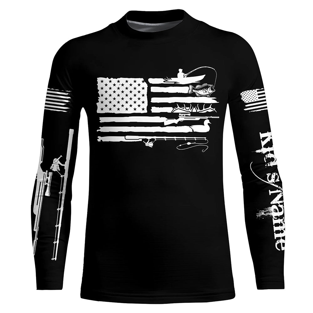 American Flag UV Protection Fishing Hunting Shirt For Kid A44