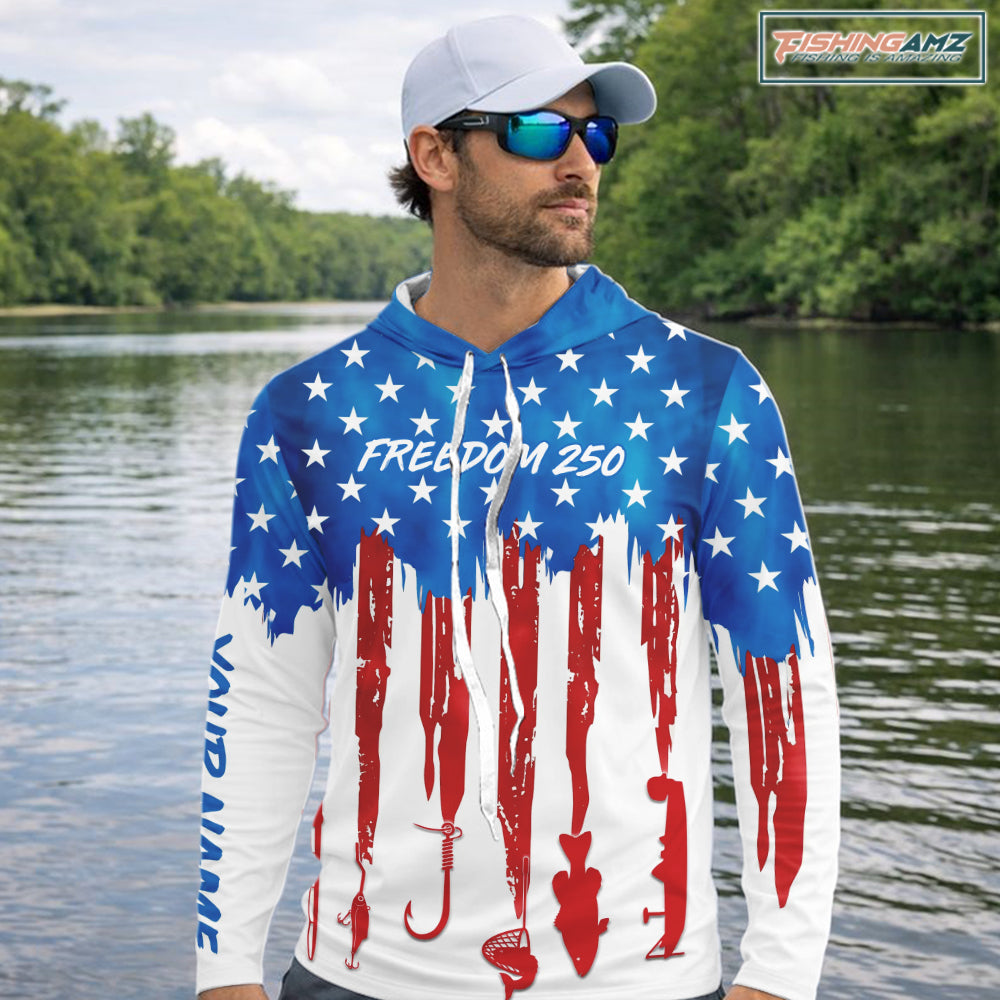American Freedom 250 UV protection fishing shirt fishing jersey for fisherman