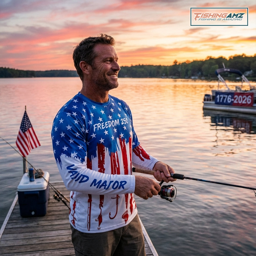 American Freedom 250 UV protection fishing shirt fishing jersey for fisherman