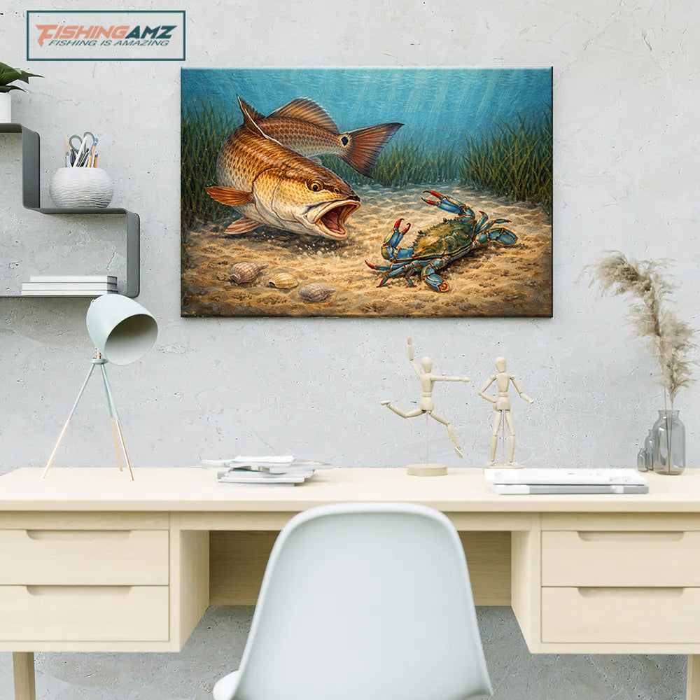 Redfish on the Hunt – Inshore Fishing Canvas Wall Art