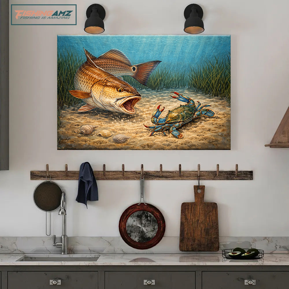 Redfish on the Hunt – Inshore Fishing Canvas Wall Art