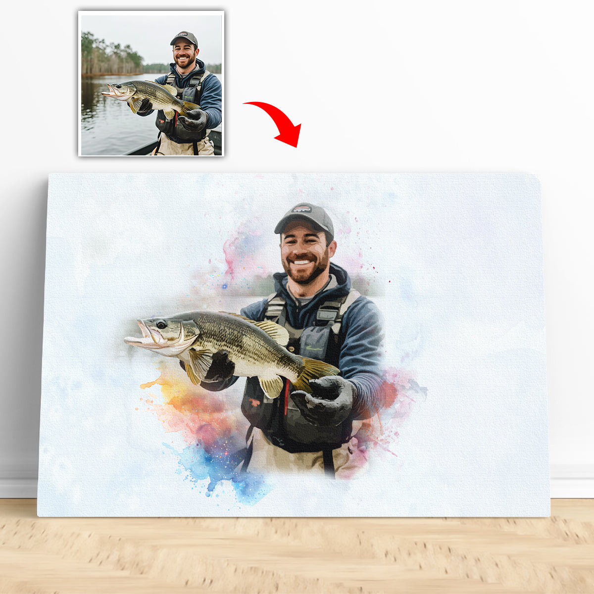 Fishing canvas custom photo sharing your joy canvas