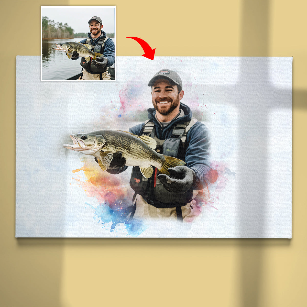 Fishing canvas custom photo sharing your joy canvas