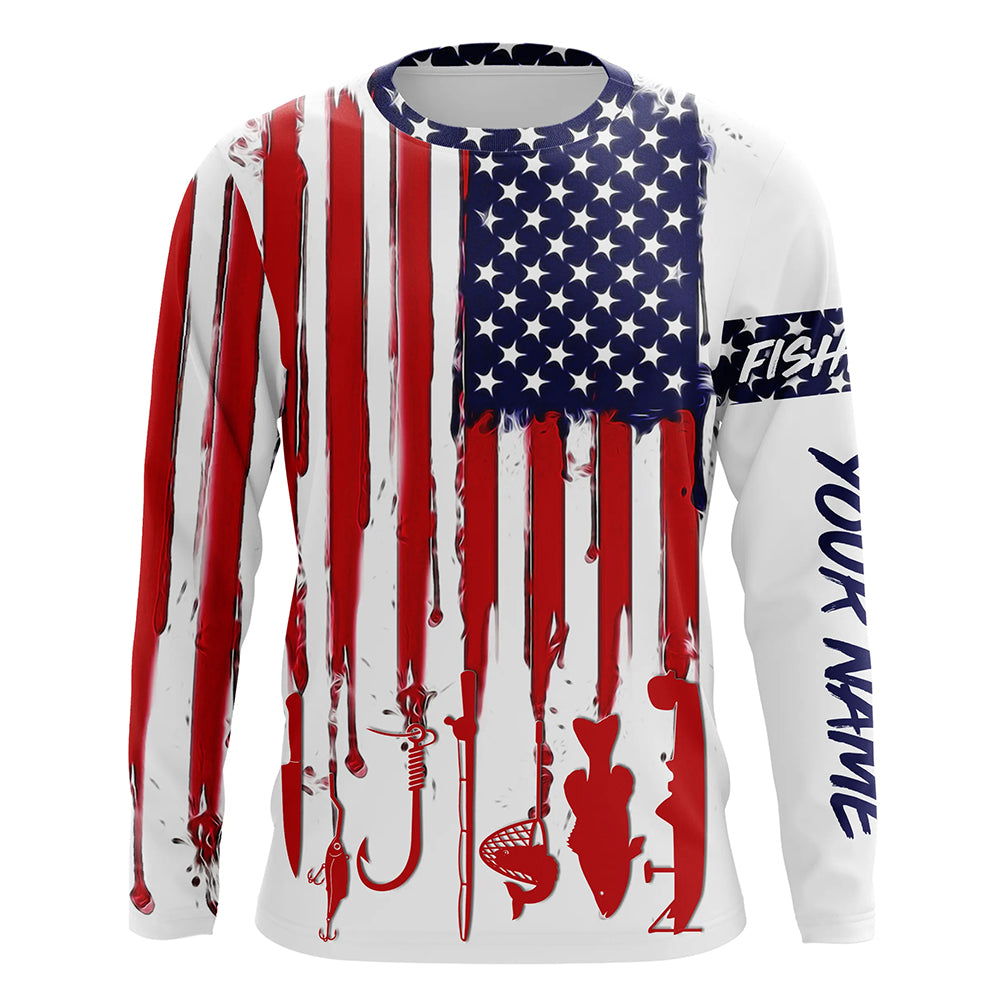 American flag UV protection fishing shirt fishing jersey for fisherman A11