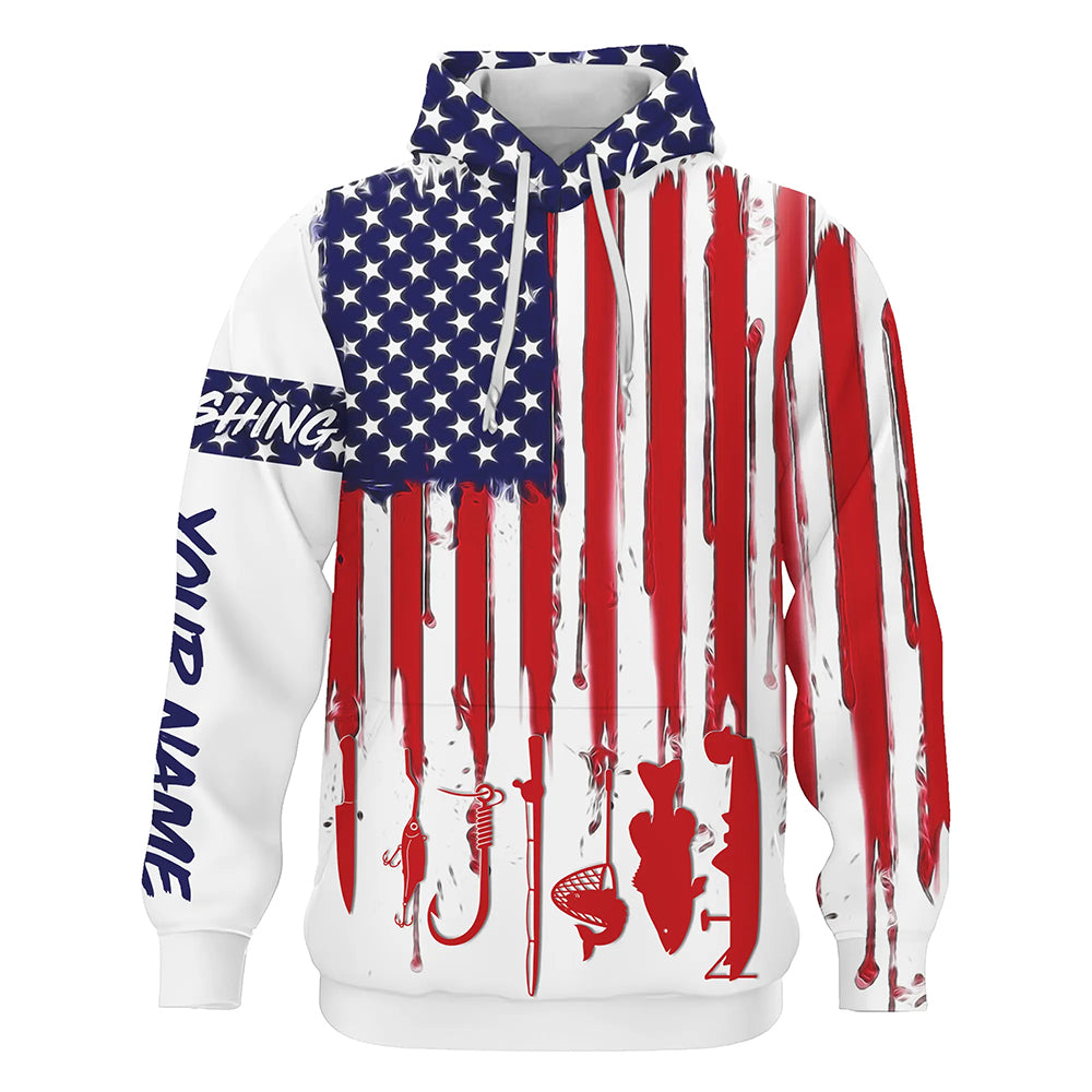 American Flag Fishing Hoodie Fishing Jersey For Fisherman A12-Hoodie