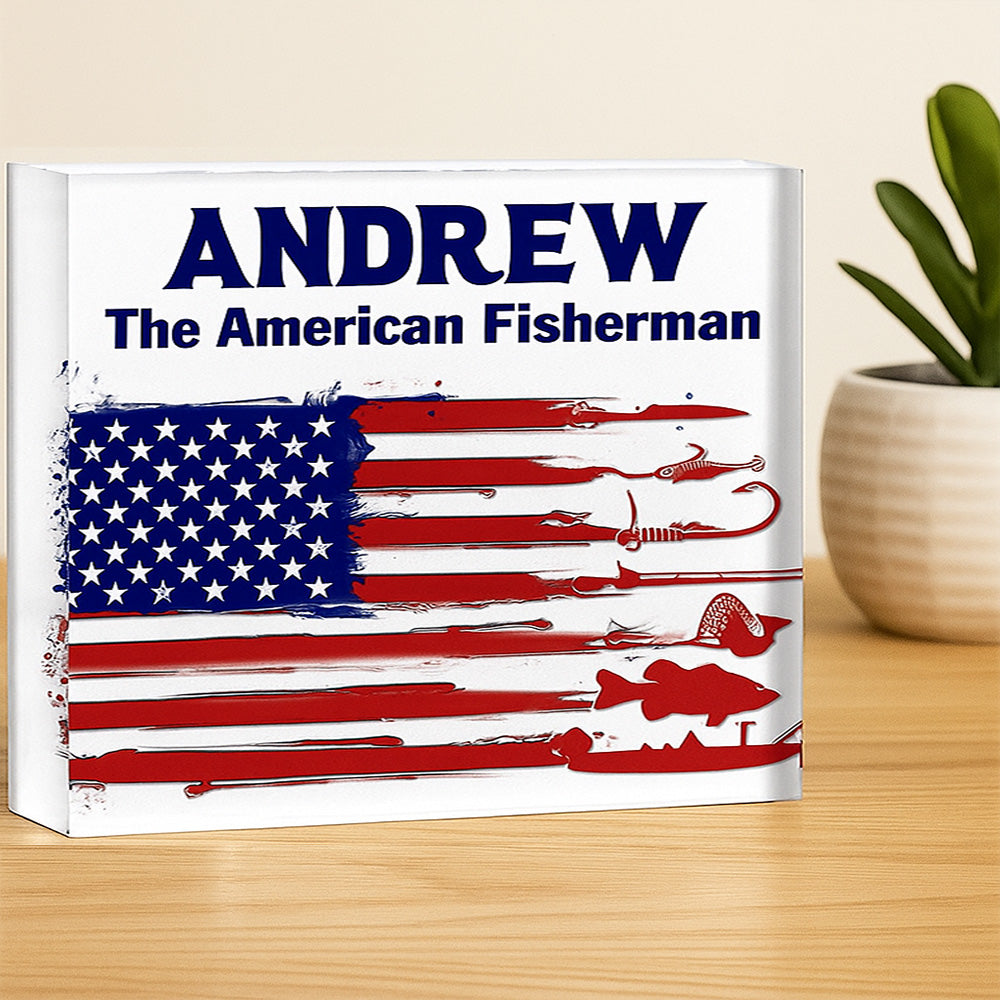 The American fisherman acrylic plaque personalized custom name