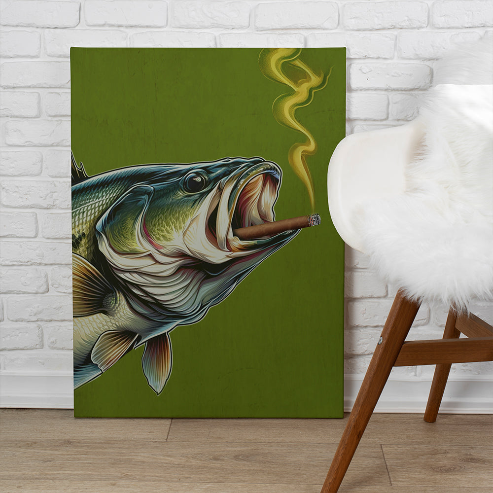 Bass Smoking a Cigarette Vintage Canvas