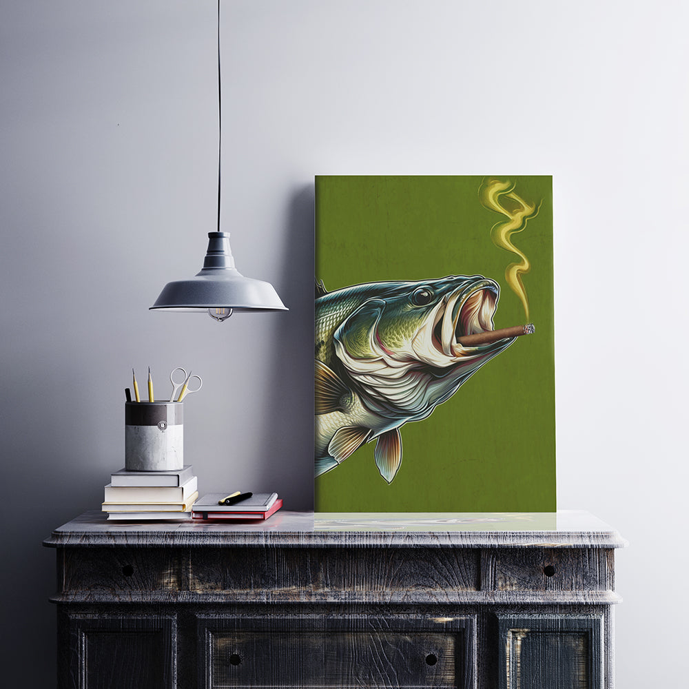 Bass Smoking a Cigarette Vintage Canvas