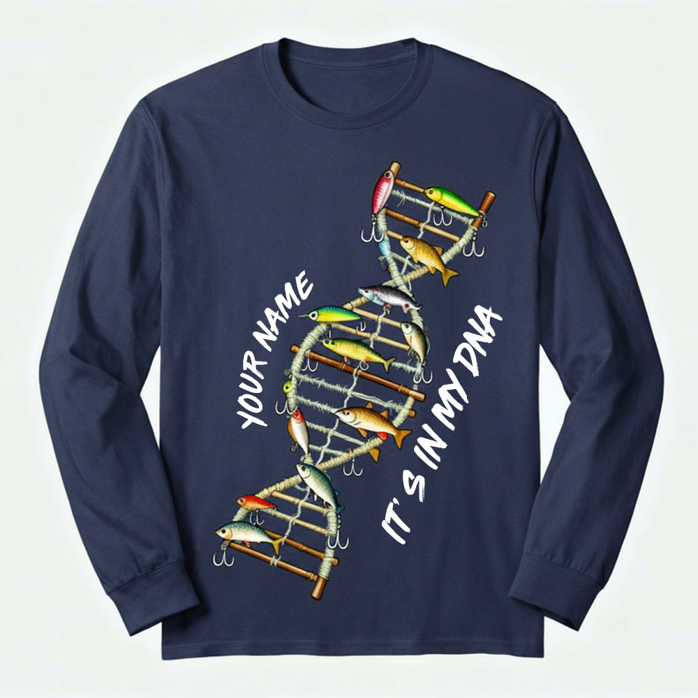 Fishing - It's in my DNA personalized custom name Premium Long Sleeve