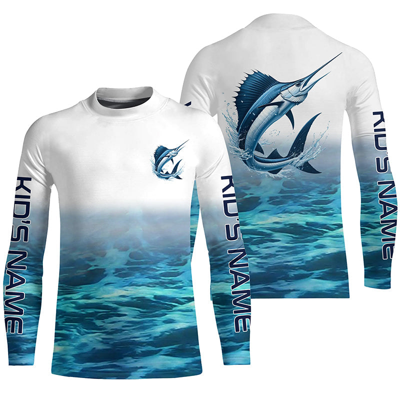 Sailfish Fishing Custom Long Sleeve Performance Fishing Shirts, Sailfish Saltwater Fishing Shirt IPHW6324