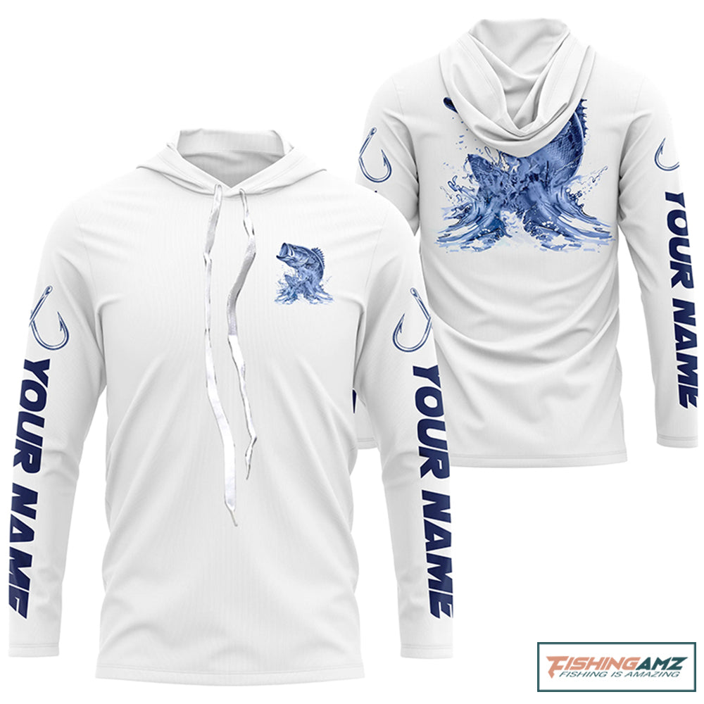 Personalized Largemouth Bass Long Sleeve Performance Fishing Shirts, Bass Fishing Jersey IPHW6407