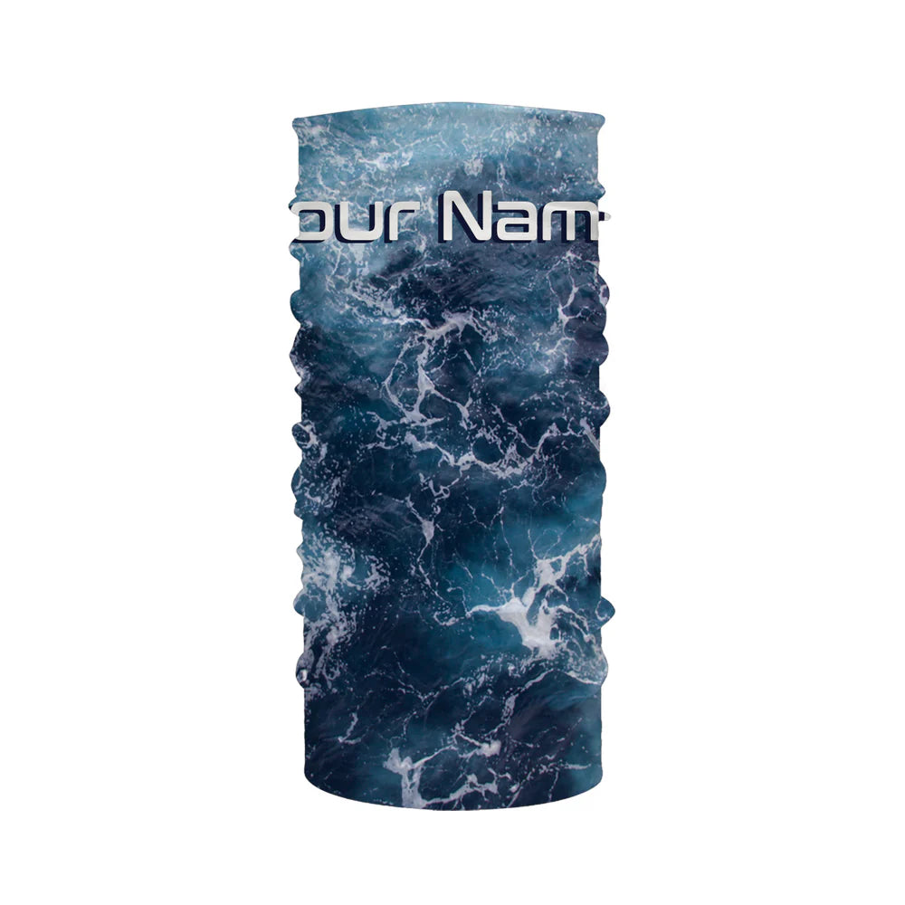 Custom Saltwater Face shield Fishing UV Protection, Sea wave camo Fishing Face shield- IPHW879