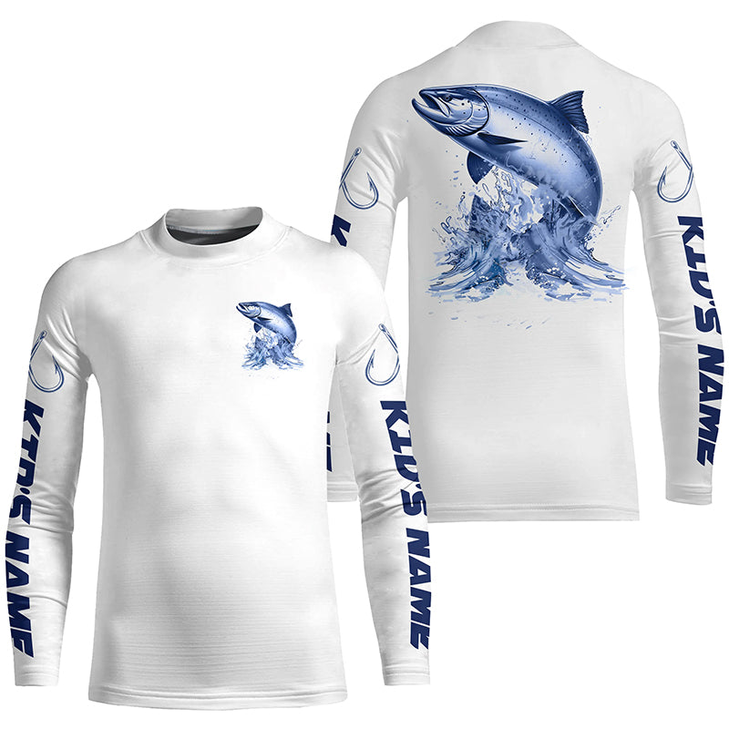 Chinook Salmon Long Sleeve Performance Fishing Shirts, Salmon Custom Fishing Jerseys IPHW6887