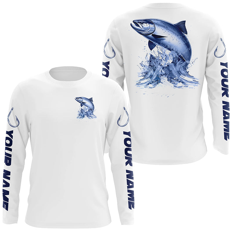 Chinook Salmon Long Sleeve Performance Fishing Shirts, Salmon Custom Fishing Jerseys IPHW6887