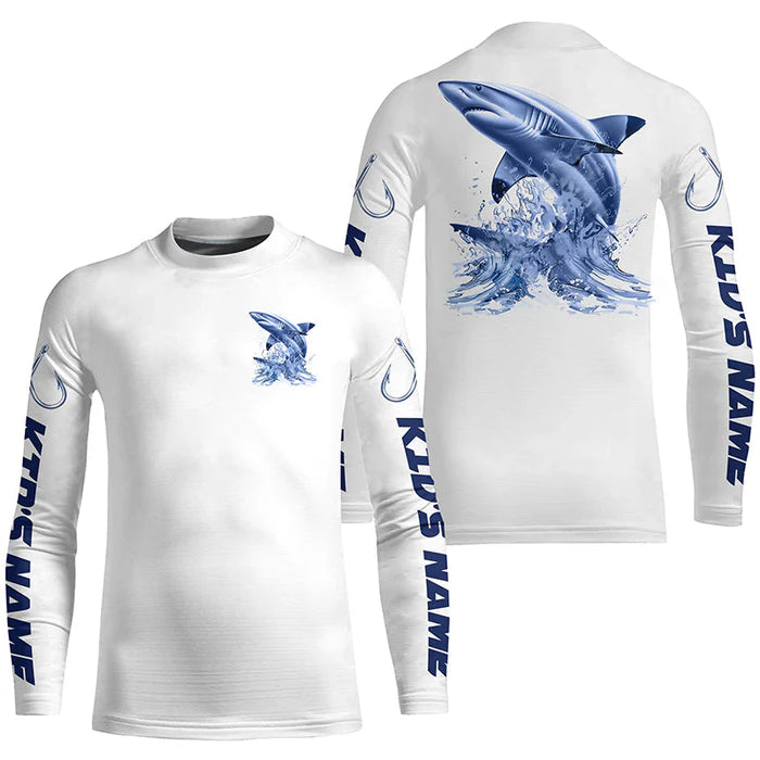 Blacktip Shark Kid Long Sleeve Performance Fishing Shirts, Shark Custom Fishing Jerseys IPHW6888