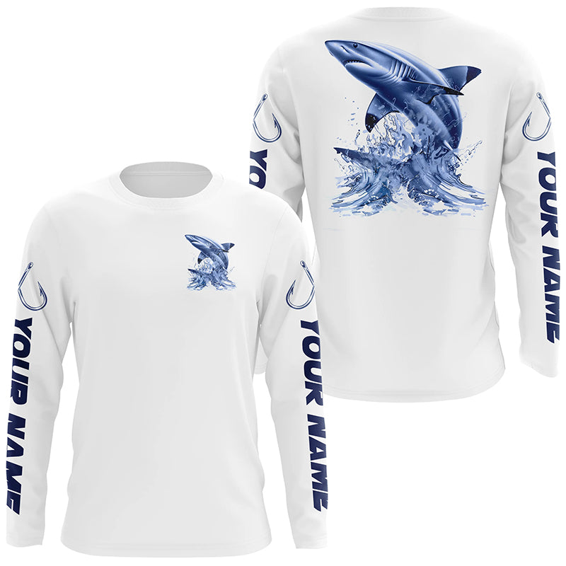 Blacktip Shark Long Sleeve Performance Fishing Shirts, Shark Custom Fishing Jerseys IPHW6888