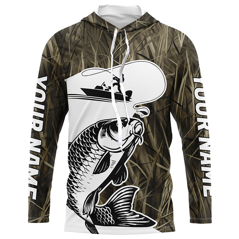 Custom Carp Fishing Camo Long Sleeve Fishing Shirts, Carp Tournament Fishing Shirt IPHW7420