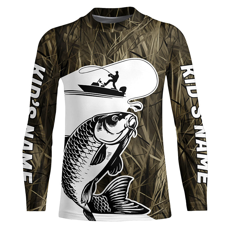 Custom Carp Fishing Camo Long Sleeve Fishing Shirts, Carp Tournament Fishing Shirt IPHW7420