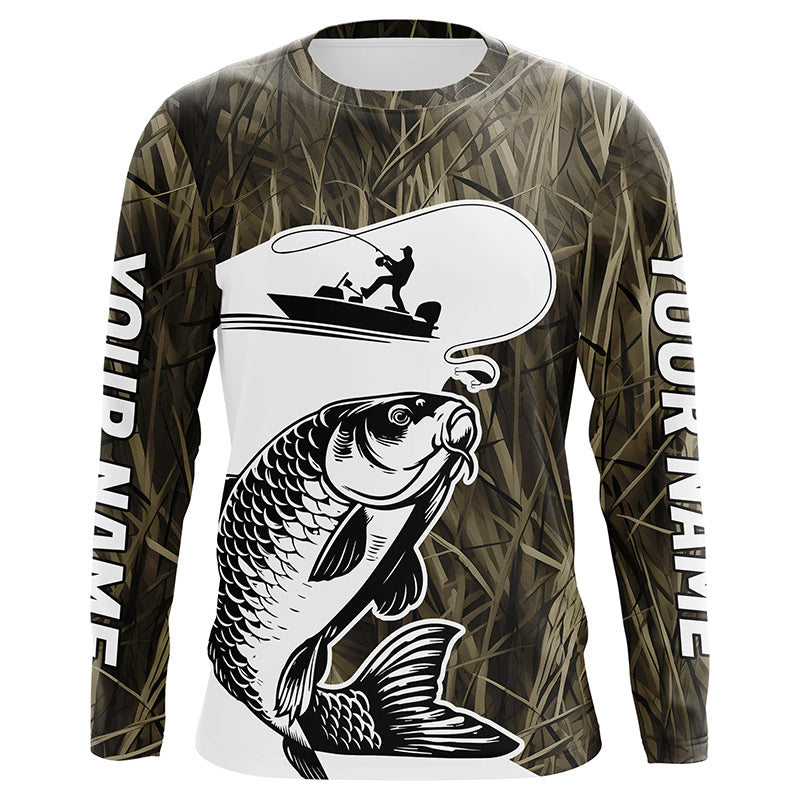 Custom Carp Fishing Camo Long Sleeve Fishing Shirts, Carp Tournament Fishing Shirt IPHW7420