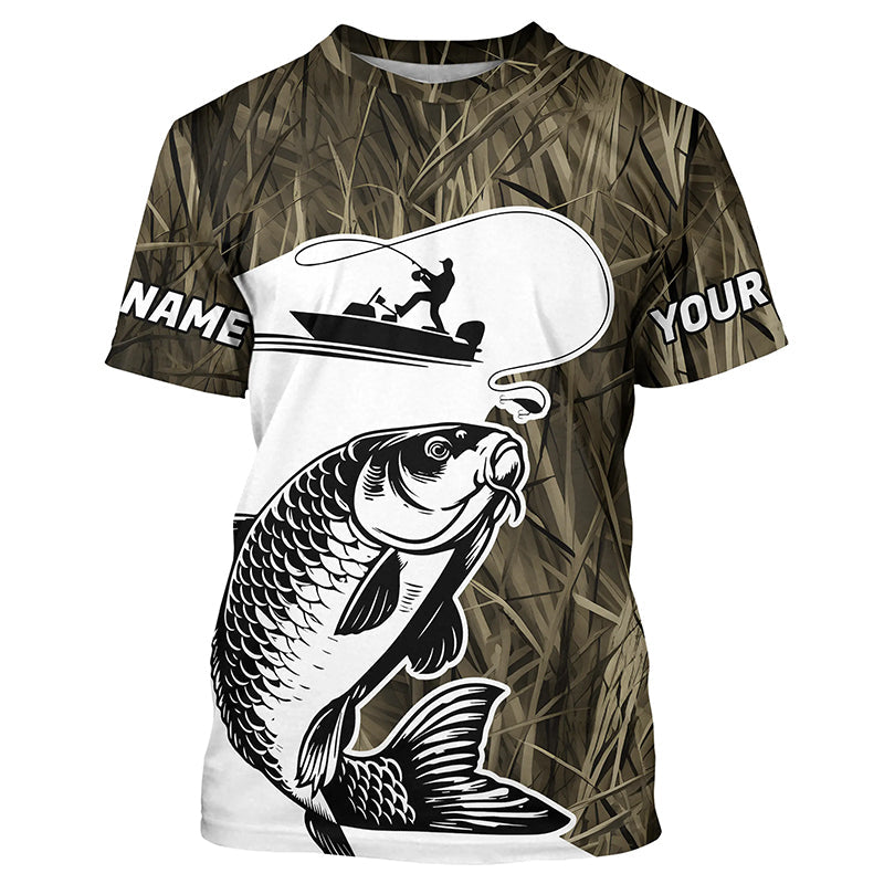 Custom Carp Fishing Camo Long Sleeve Fishing Shirts, Carp Tournament Fishing Shirt IPHW7420