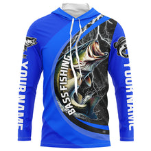 Load image into Gallery viewer, Personalized Largemouth Bass Fishing Jerseys, Bass Long Sleeve Tournament Fishing Shirts |Royal Blue IPHW6420
