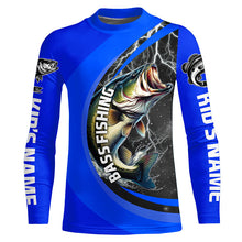 Load image into Gallery viewer, Personalized Largemouth Bass Fishing Jerseys, Bass Long Sleeve Tournament Fishing Shirts |Royal Blue IPHW6420
