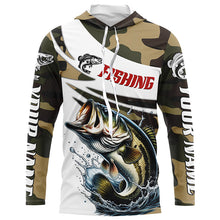 Load image into Gallery viewer, Custom Bass Long Sleeve Fishing Shirts, Personalized Bass Fishing Jerseys Camouflage IPHW6795
