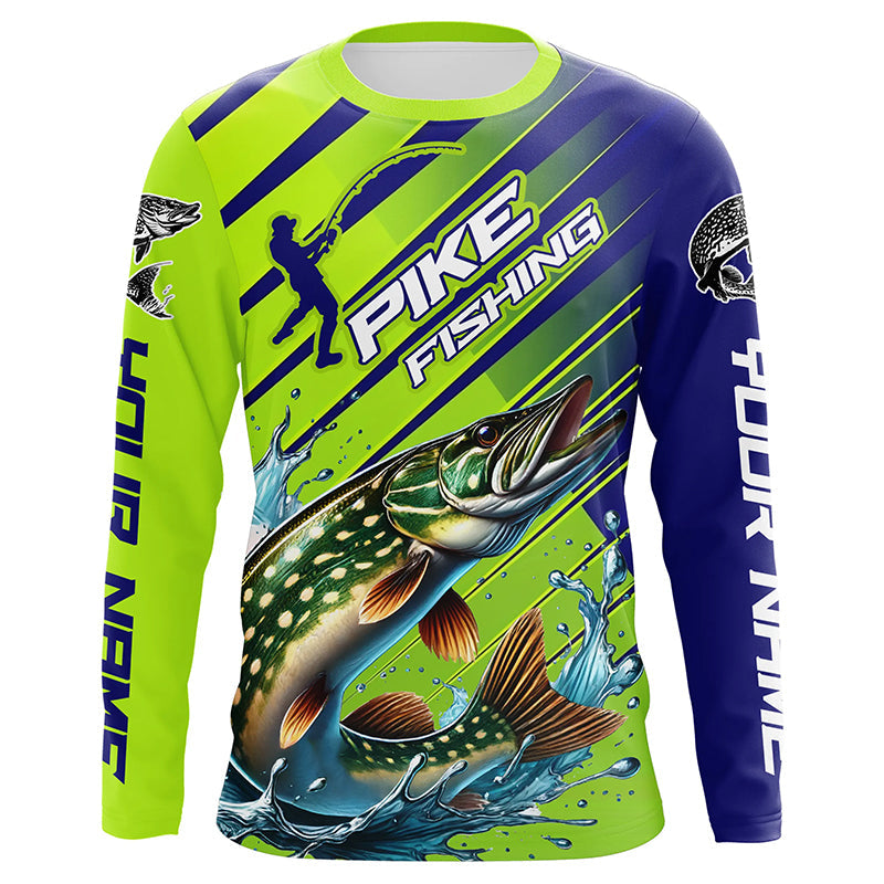 Custom Pike Fishing Uv Protection Long Sleeve Shirts, Pike Tournament Fishing Shirt IPHW7178