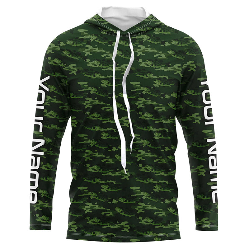 Largemouth Bass Fishing Camo Custom Long Sleeve Fishing Shirts, Bass Tournament Shirt IPHW5781