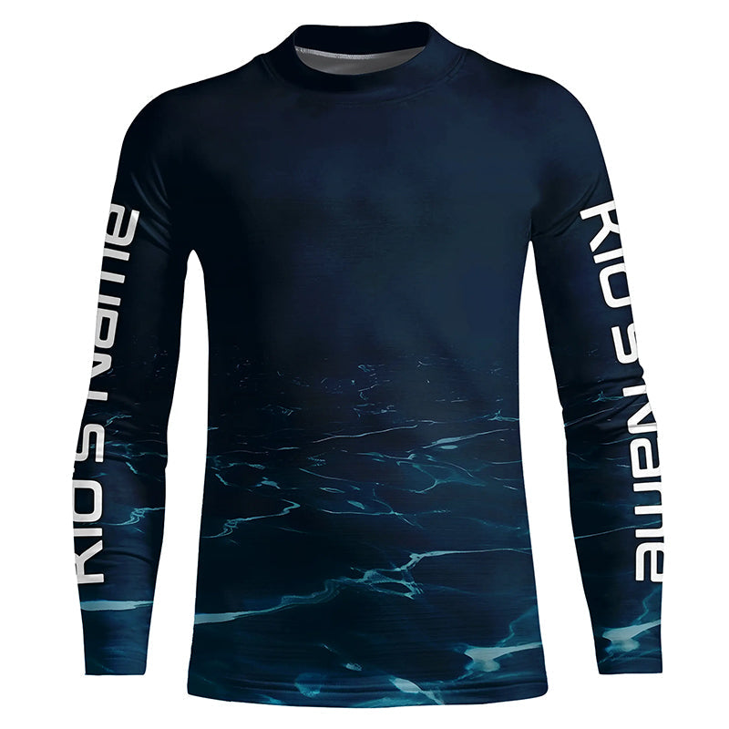 Underwater Background Long Sleeve Uv Protection Fishing Shirts, Personalized Fishing Jersey IPHW7191