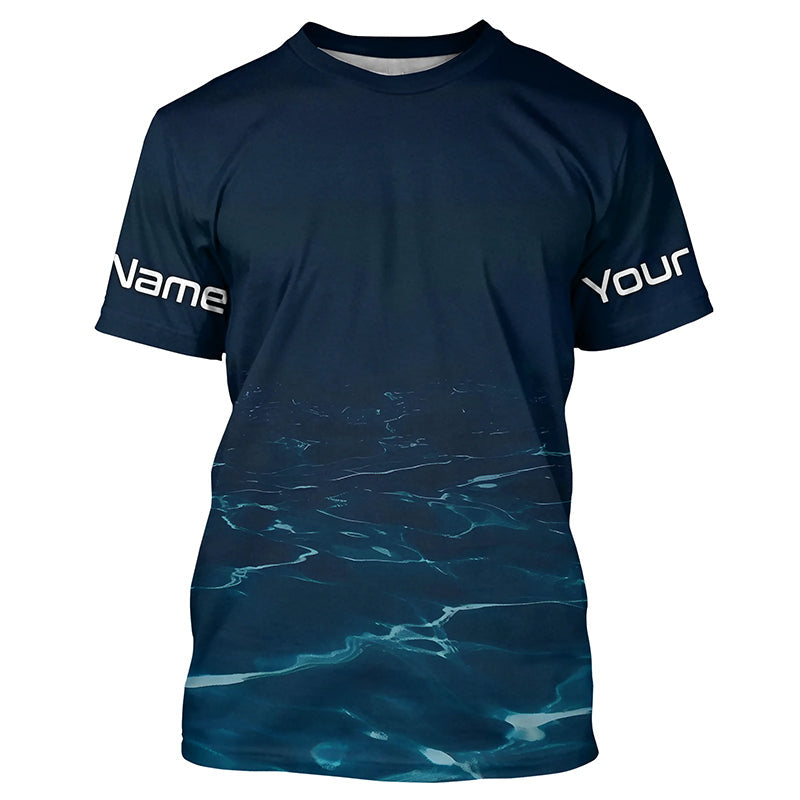 Underwater Background Long Sleeve Uv Protection Fishing Shirts, Personalized Fishing Jersey IPHW7191