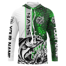 Load image into Gallery viewer, Largemouth Bass Fishing Custom Long Sleeve Tournament Shirts, Bass Fishing Jerseys | Green Camo IPHW6640
