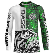 Load image into Gallery viewer, Largemouth Bass Fishing Custom Long Sleeve Tournament Shirts, Bass Fishing Jerseys | Green Camo IPHW6640
