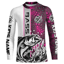 Load image into Gallery viewer, Largemouth Bass Fishing Custom Long Sleeve Tournament Shirts, Bass Fishing Jerseys | Pink Camo IPHW6641
