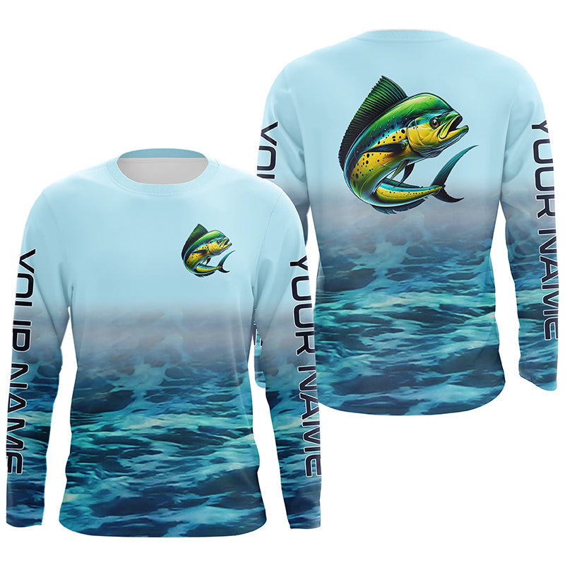 performance fishing gear shirts Mahi Mahi Fishing Custom Performance Fishing Gear Shirts, Mahi Mahi Long Sleeve Fishing Shirts IPHW6816, Long sleeves UPF