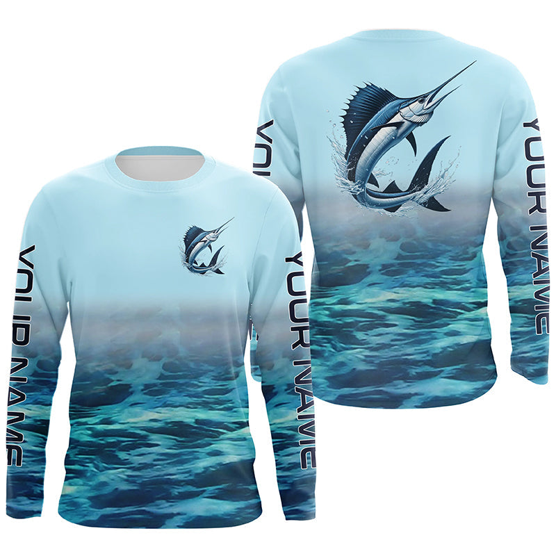 Sailfish Fishing Custom Performance Fishing Gear Shirts, Sailfish Long Sleeve Fishing Shirts IPHW6817