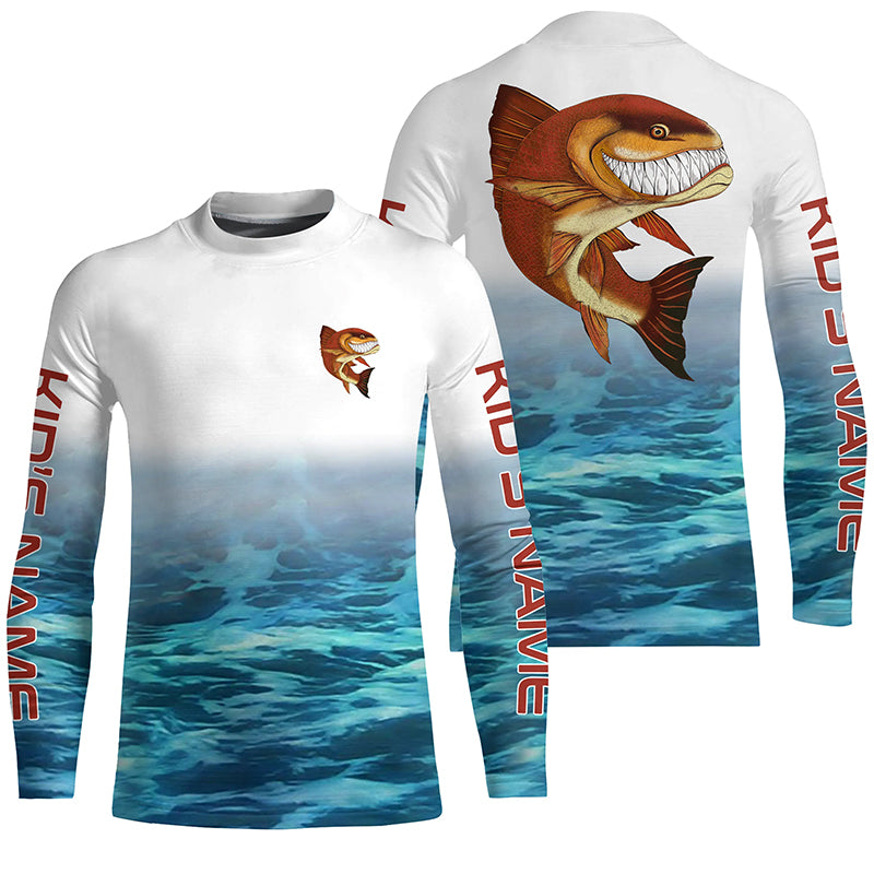 Angry Redfish Custom Long Sleeve Fishing Shirts, Redfish Puppy Drum Performance Fishing Shirts IPHW6133