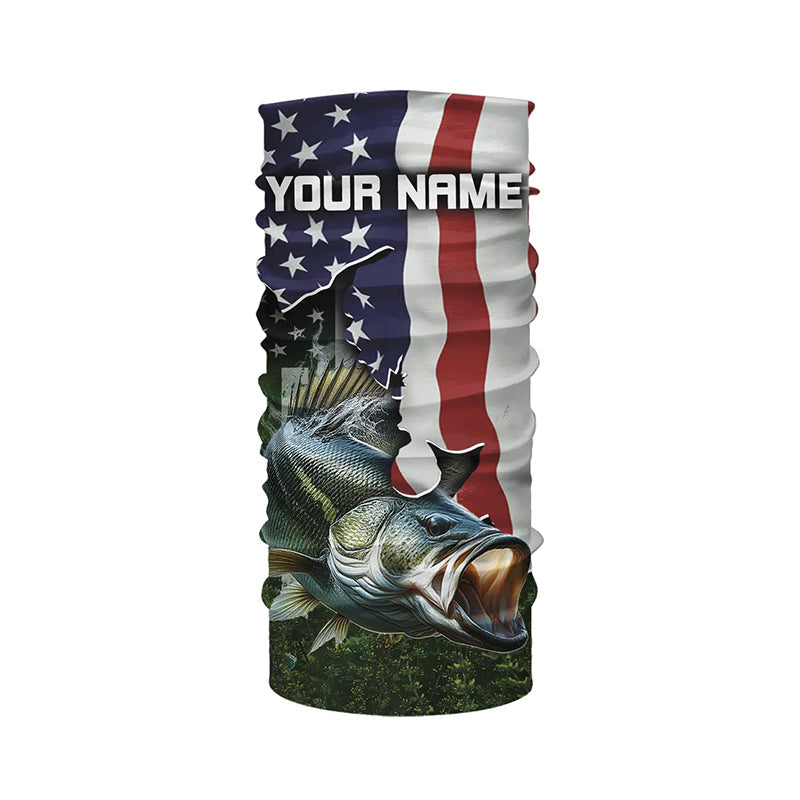 Personalized American Flag Bass Fishing Shirts, Patriotic Bass Tournament Fishing Shirts IPHW5699