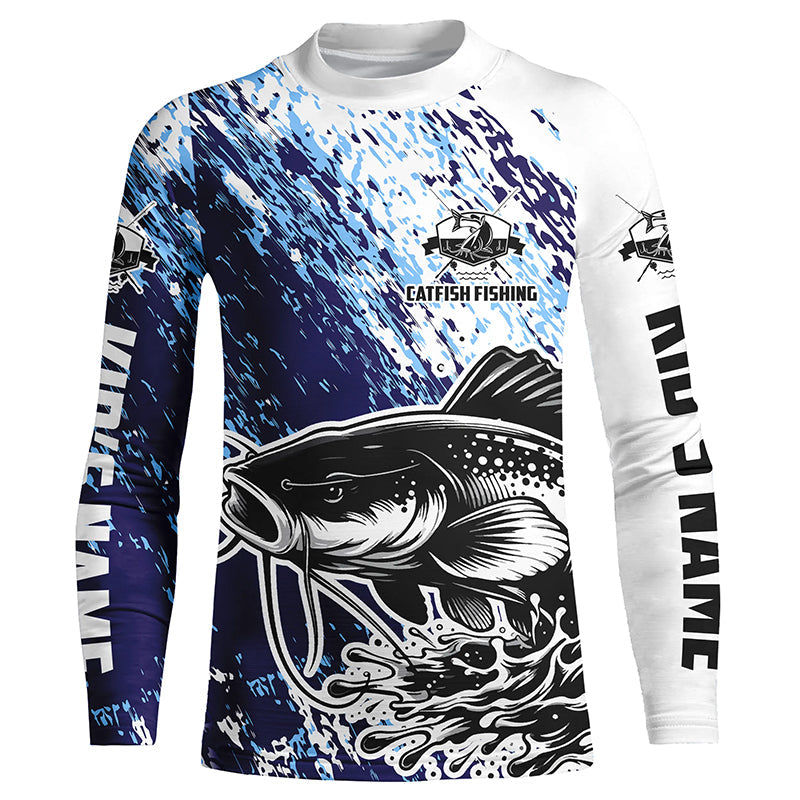 Personalized Catfish Long Sleeve Tournament Fishing Shirts, Catfish Fishing Jerseys Fishing Gifts IPHW5650