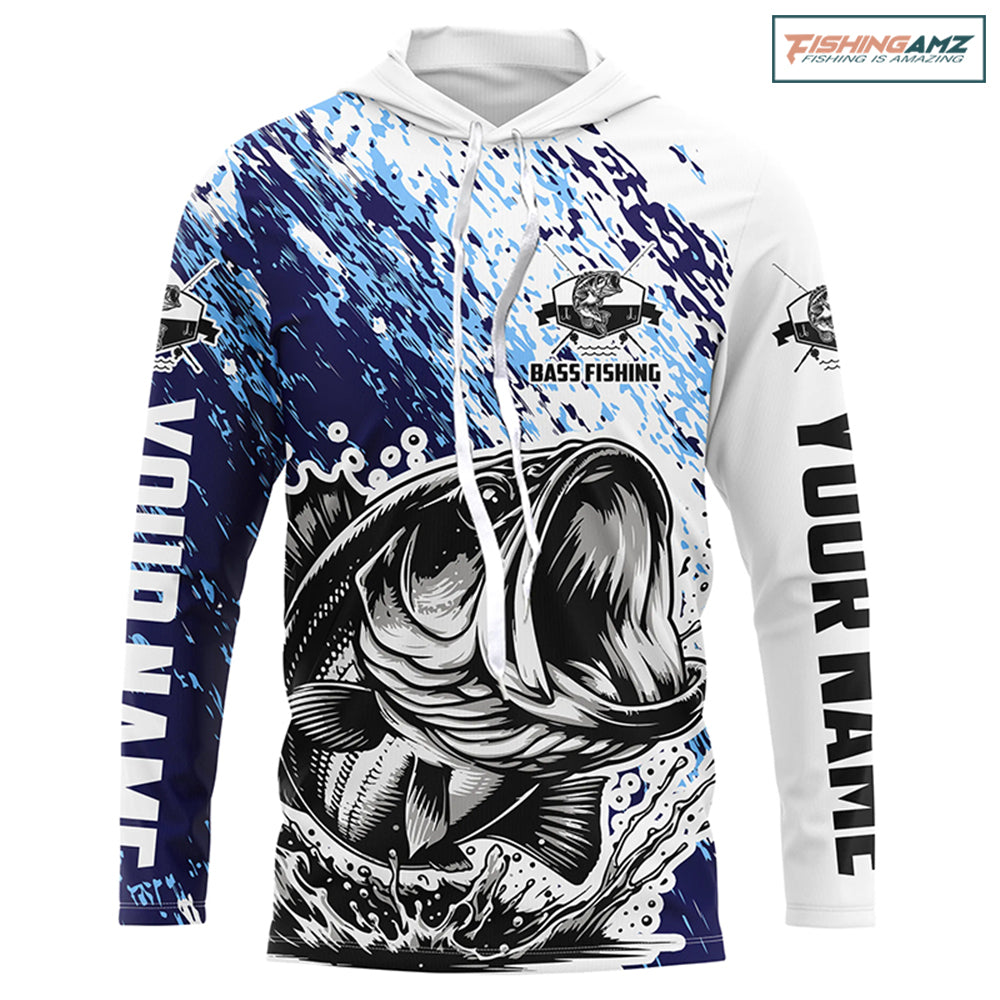 Personalized Bass Long Sleeve Tournament Fishing Shirts, Bass Fishing Jerseys Fishing Gifts IPHW5652