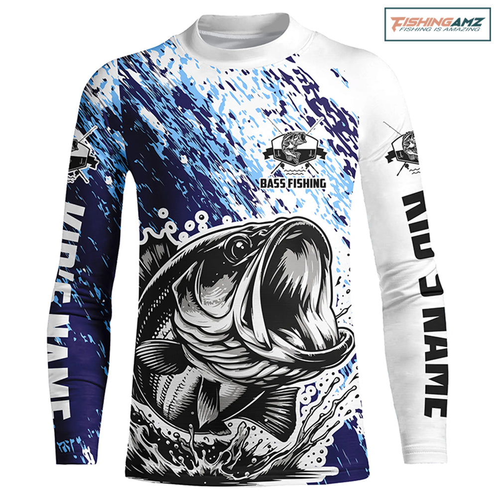 Personalized Bass Kid Long Sleeve Tournament Fishing Shirts, Bass Fishing Jerseys Fishing Gifts IPHW5652