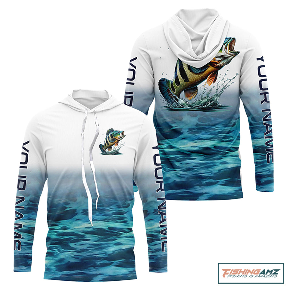 Personalized Peacock Bass Long Sleeve Performance Fishing Shirts, Peacock Bass Fishing Jerseys IPHW6002