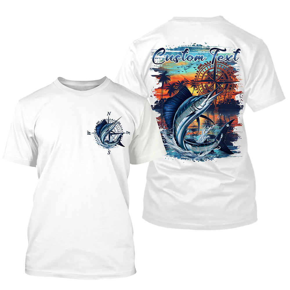 Custom Sailfish Fishing Long Seeve Sport Fishing Shirts, Saltwater Performance Fishing Shirt IPHW7069