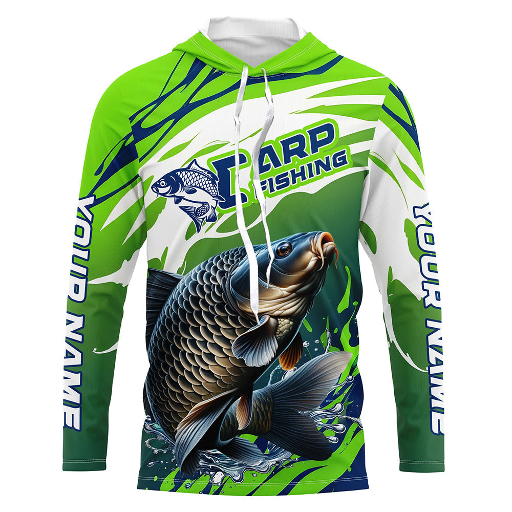 carp fishing clothing accessories Carp Fishing Custom Long Sleeve Fishing Shirts, Carp Fishing Tournament Shirts Fishing Jerseys IPHW7184, Long sleeves hooded UPF / L