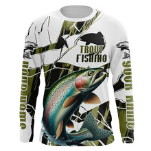 Load image into Gallery viewer, Rainbow Trout Fishing Custom Long Sleeve Fly Fishing Shirts, Fishing Camo Trout Fisherman Jerseys IPHW6456
