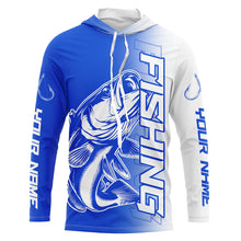 Load image into Gallery viewer, Custom Bass Fishing Long Sleeve Tournament Shirts, Bass Fishing Jerseys Fishing Gifts | Blue IPHW6656
