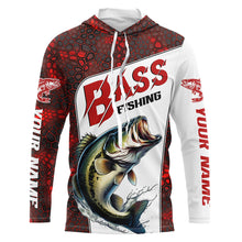 Load image into Gallery viewer, Custom Red Camo Bass Fishing Jerseys, Bass Fishing Long Sleeve Tournament Shirts Fishing Gifts IPHW6666
