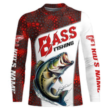 Load image into Gallery viewer, Custom Red Camo Bass Fishing Jerseys, Bass Fishing Long Sleeve Tournament Shirts Fishing Gifts IPHW6666
